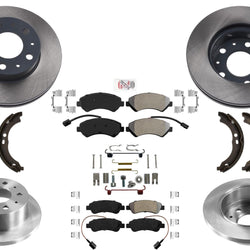 Front with Rear Solid Brake Rotors Pads For Ram Promaster 1500 2500 3500 14-21