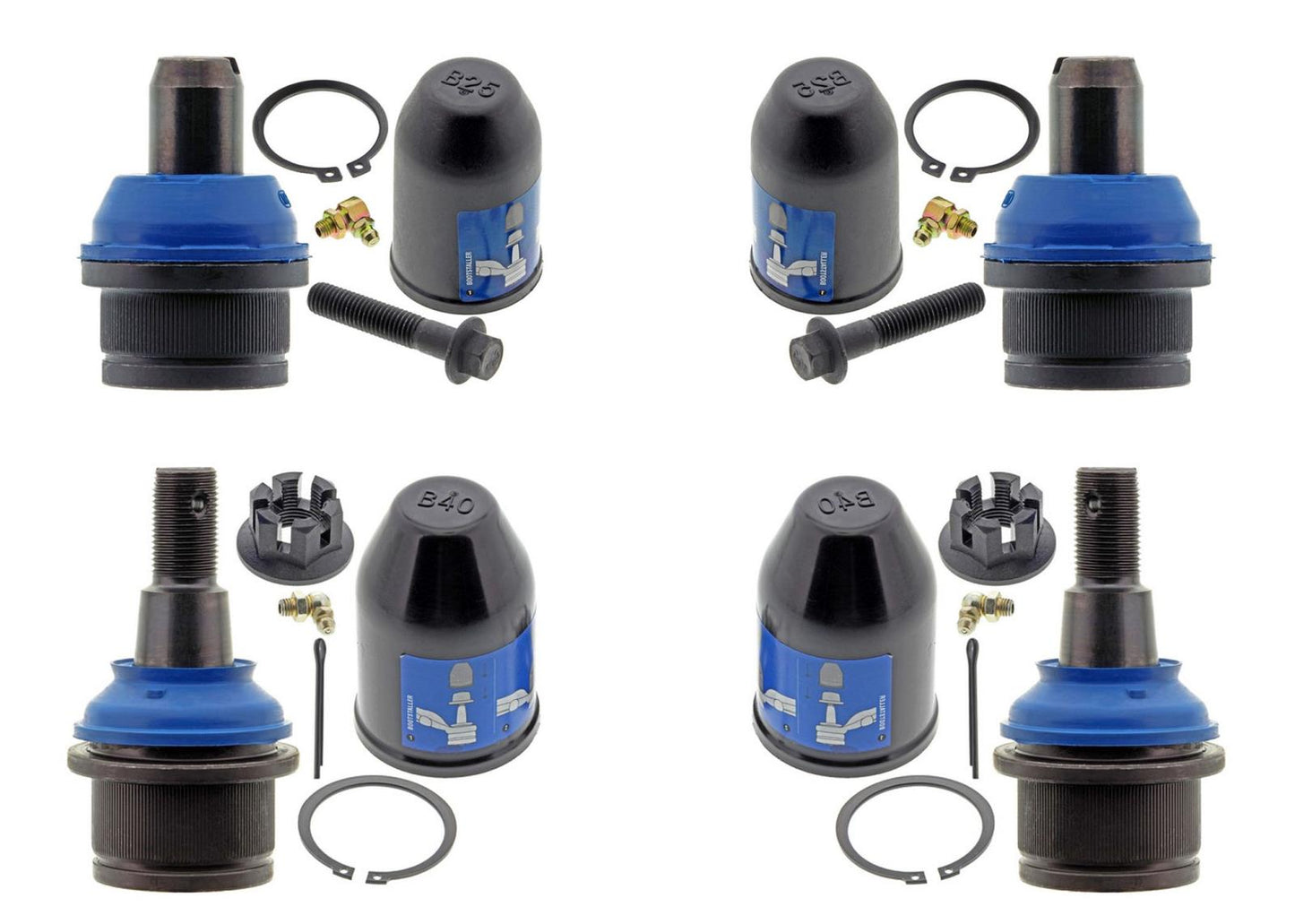 Mevotech Juntas de bola engrasables superiores e inferiores para Ford E150 E250 E350 1992-2008