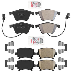 AmeriBrake Premium Disc Brake Pads + Sensors for Audi A6 Quattro 2006-2011