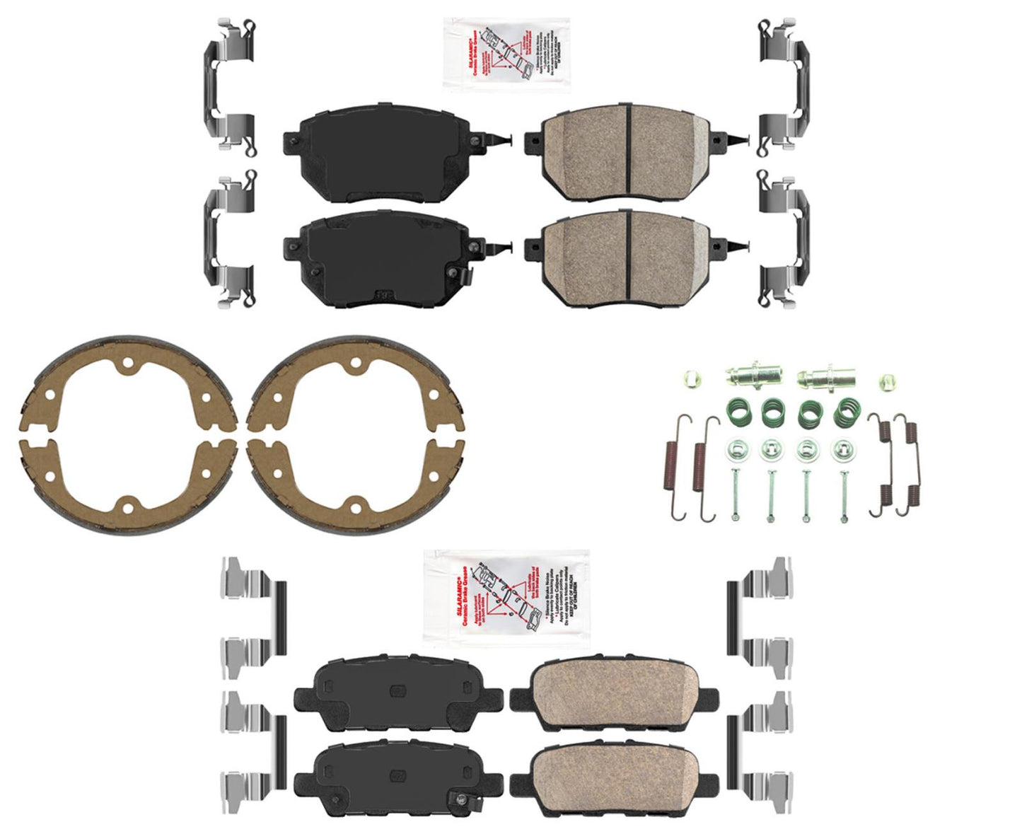 AmeriBrake Kit de pastillas de freno de disco de cerámica para Nissan Maxima 04-08 Murano 05-07