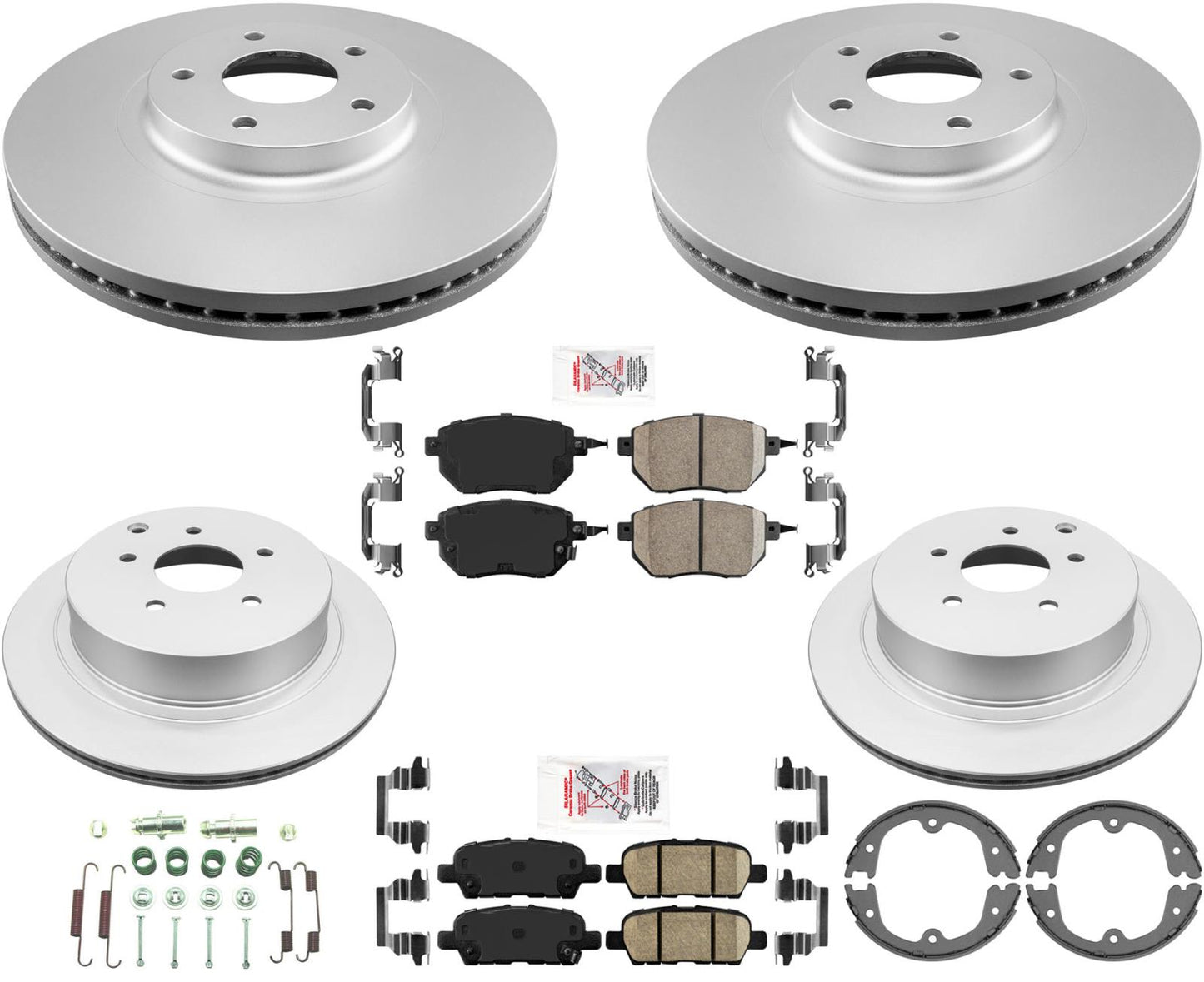 GEO Coated Front Rear Brake Rotors Brake Pads for Nissan Murano 2009-2012 4 Door