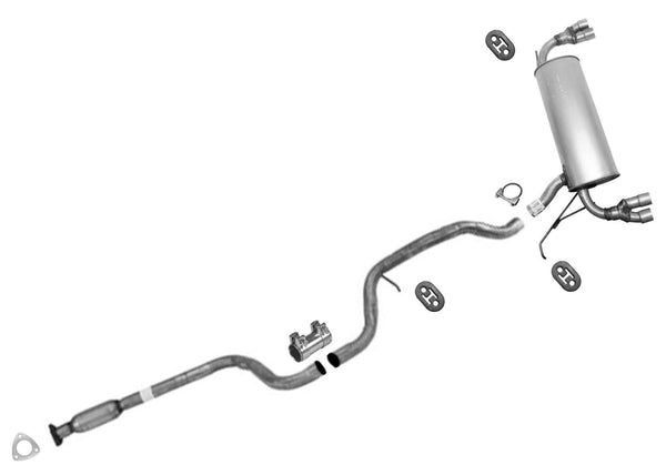 Resonator Pipe Dual Outlet Muffler Exhaust System for 99-05 Pontiac Grand Am GT