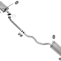 Middle Muffler Extension Pipe & Rear Muffler Hangers For 2001-2006 Santa Fe 2.7L