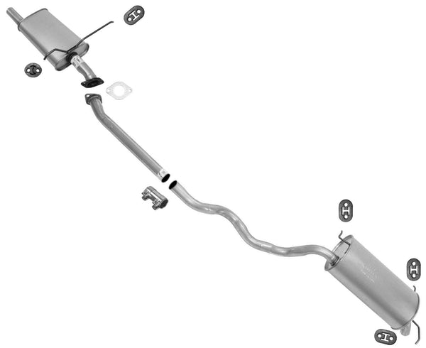 Middle Muffler Extension Pipe & Rear Muffler Hangers For 2001-2006 Santa Fe 2.7L