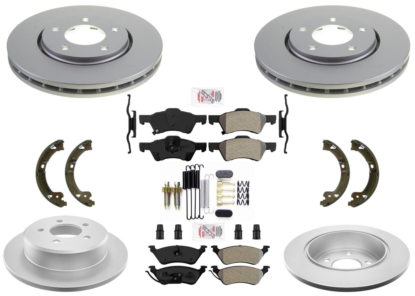 Improved Performance Rotors Brake Pad Shoes for Chrysler Town & Country 2001-07
