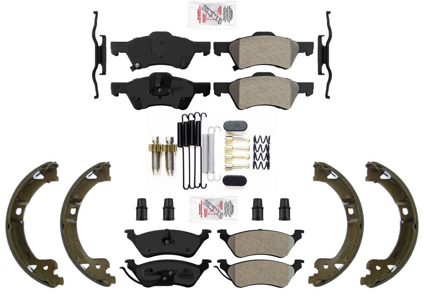 AmeriBrake Pastillas de freno de disco metálicas premium para Chrysler Town &amp; Country 01-07
