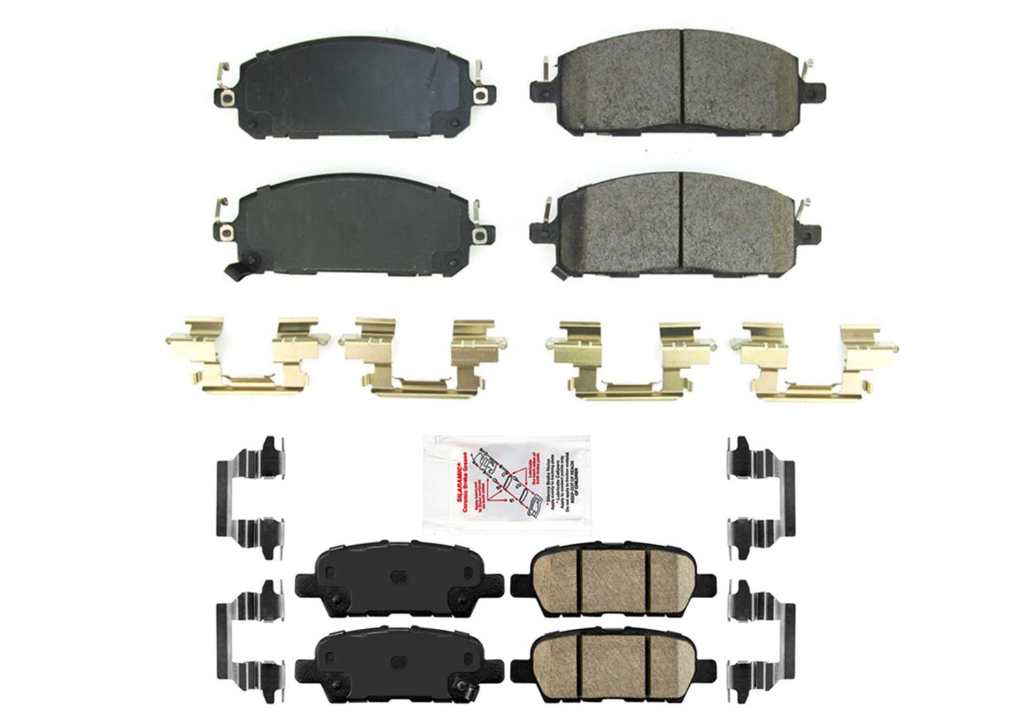 Pastillas de freno de disco AmeriBrake Ceramic F&amp;R para Pathfinder 2022-2023