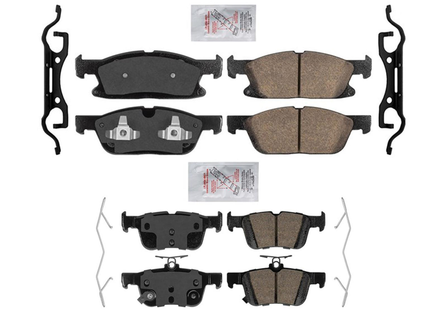 AmeriBrakes Premium Front & Rear Ceramic Disc Brake Pads for Nautilus 19-2024