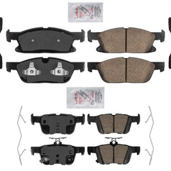 AmeriBrakes Premium Front & Rear Ceramic Disc Brake Pads for Nautilus 19-2024