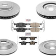 Brake Rotors Ceramic Brake Pads for Ford Edge 2015-2024 Front Wheel Drive Only