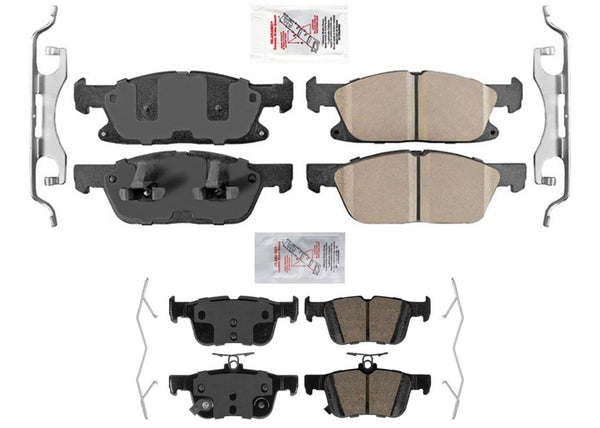 Pastillas de freno de cerámica delanteras y traseras para Ford Edge 2015-2024 solo con tracción delantera