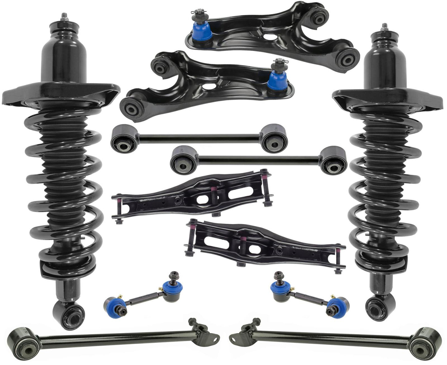 Rear Complete Struts Upper & Lower Control Arms & Links For Honda Pilot 16-2022