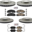 Front & Rear Coated Disc Brake Rotors & Ceramic Pads For GMC Acadia 2021-2023