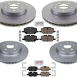 Front and Rear Coated Brake Rotors & Disc Brake Pads For Cadillac CT5 2020-2023