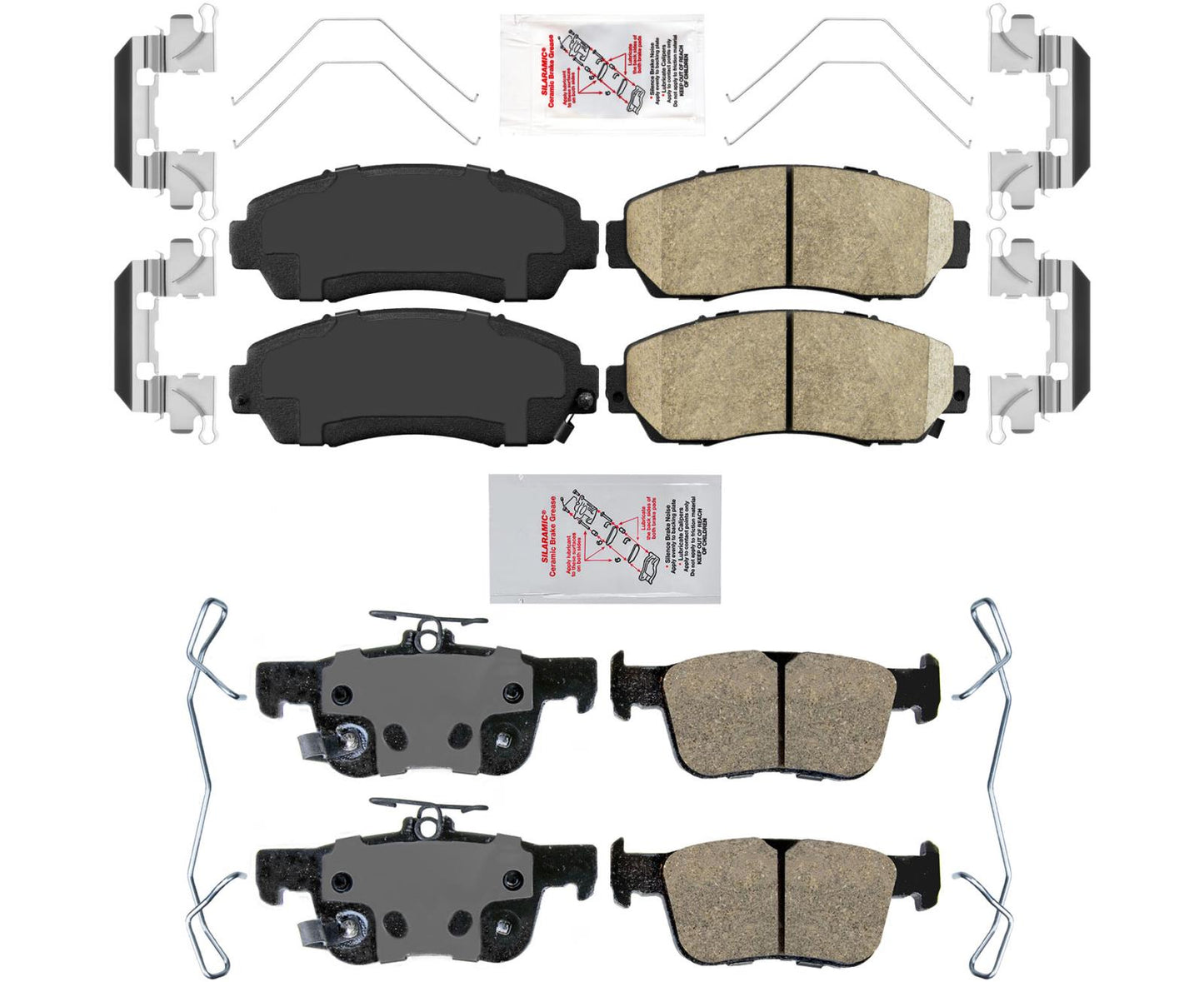 Pastilla de freno de disco de cerámica premium delantera + trasera para Acura TLX 2.0L 2021-2023