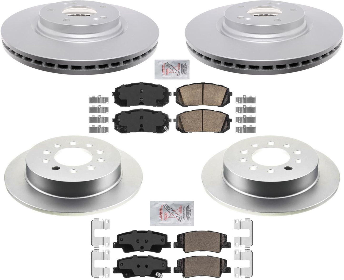 Front + Rear Disc Brake Rotors Ceramic Brake Pads for 2022-2022 Hyundai Sonata