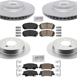 Front + Rear Disc Brake Rotors Ceramic Brake Pads for 2022-2022 Hyundai Sonata