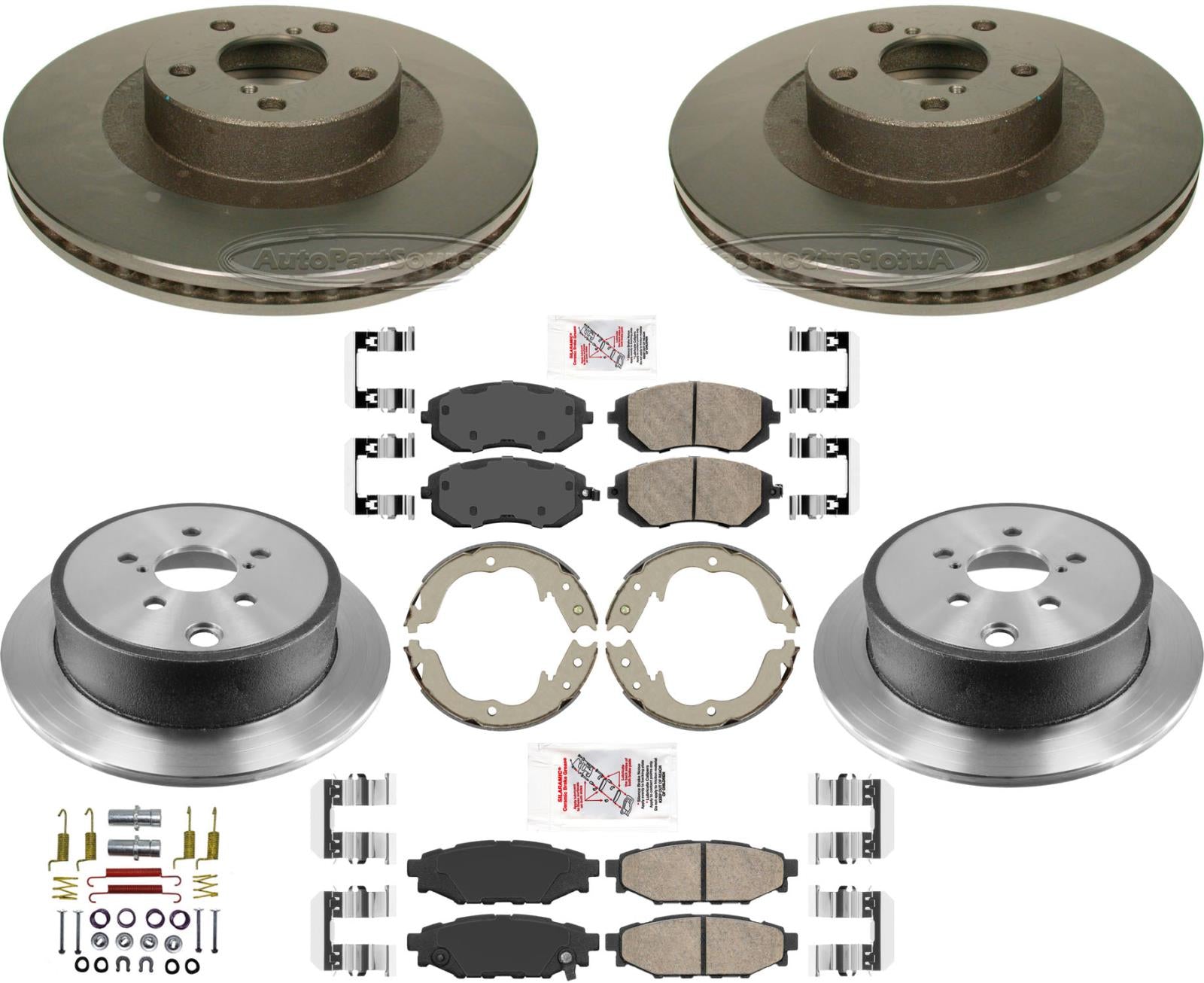 F&R High Performance Carbon Disc Brake Rotors Pads for Subaru Outback 2010-2012