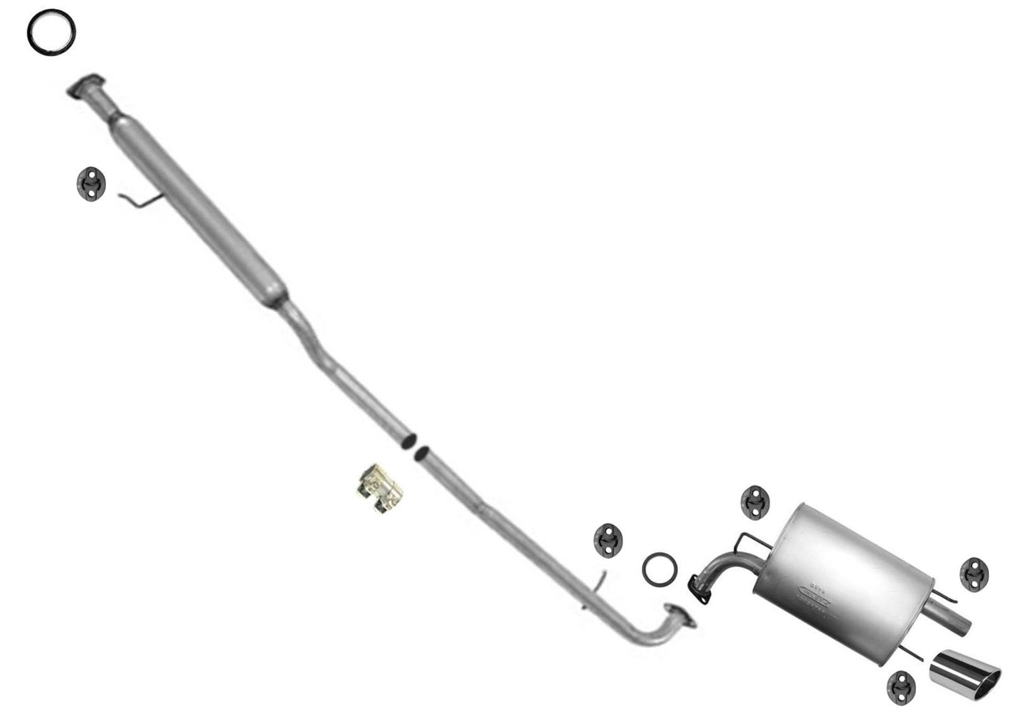 Sistema de escape con resonador y silenciador para Toyota Camry 2.4L 2.5L 2007-2011