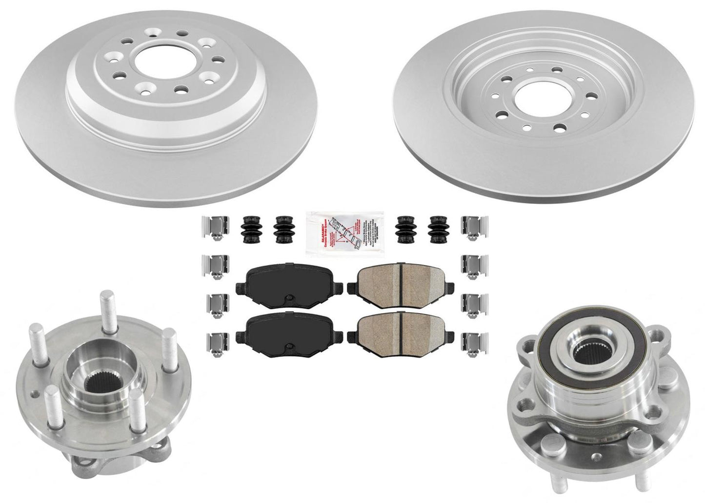 Hardware de pastillas de freno de rotores de freno sólidos revestidos traseros de 330 mm para Explorer 2011-2019