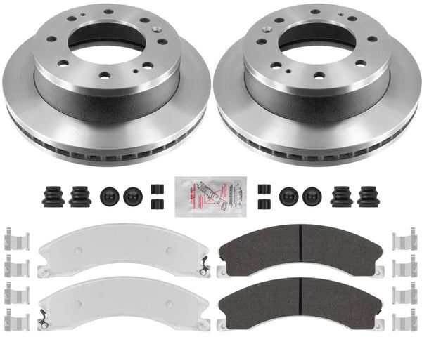 Premium Fleet Front Galvanized Brake Pads & Coated Rotors FOR GMC 12-19 3500HD