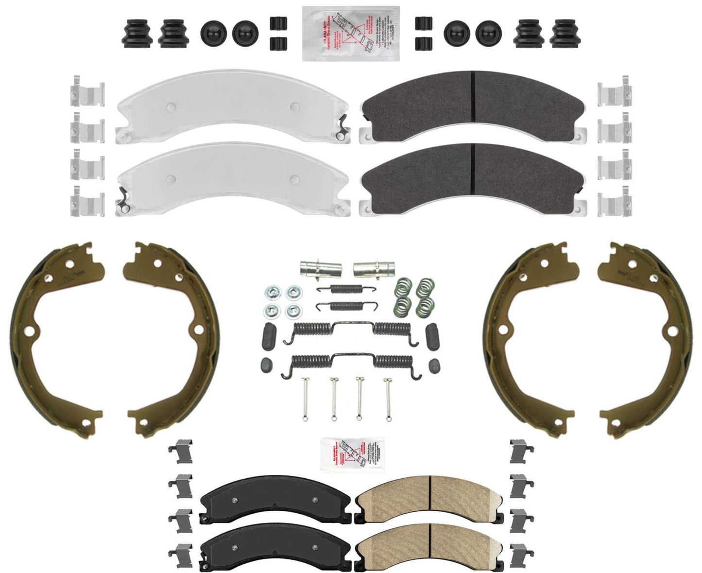 Almohadillas delanteras galvanizadas resistentes + almohadillas traseras para Nissan Titan XD 2016-2023 - Photo 1