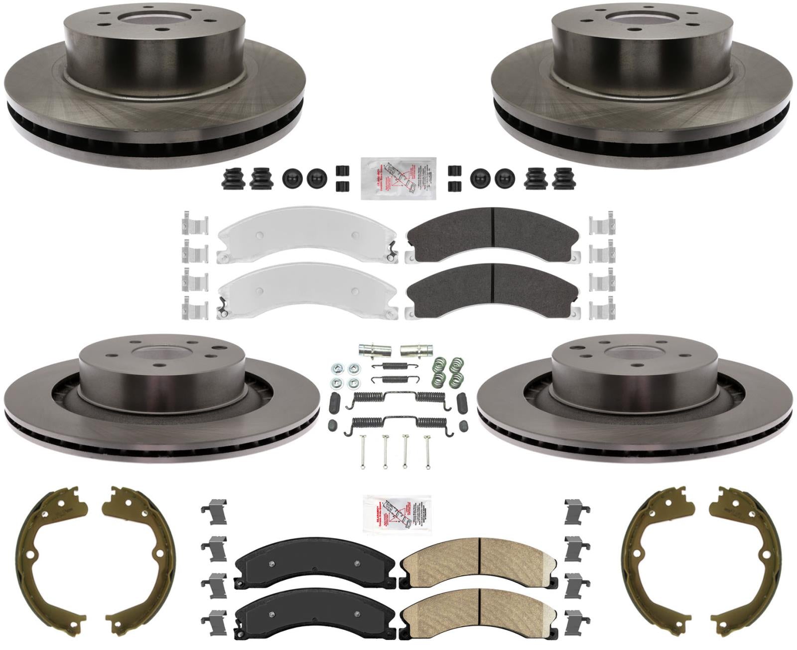 Pastillas galvanizadas resistentes + rotores de freno de disco para Nissan Titan XD 2016-2023