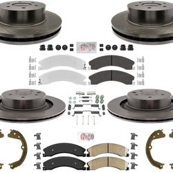 Galvanized Heavy Duty Pads + Disc Brake Rotors For 2016-2023 Nissan Titan XD