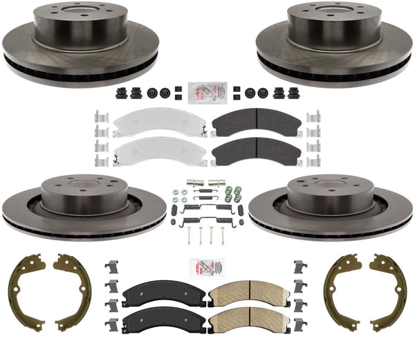 Galvanized Heavy Duty Pads + Disc Brake Rotors For 2016-2023 Nissan Titan XD