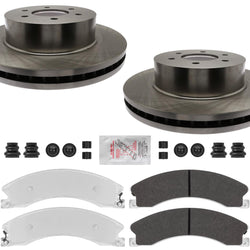 Galvanized Heavy Duty Pads + Disc Brake Rotors For 2016-2023 Nissan Titan XD