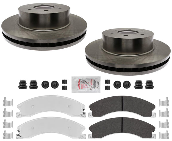 Galvanized Heavy Duty Pads + Disc Brake Rotors For 2016-2023 Nissan Titan XD