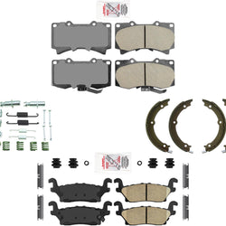 AME Improved Disc Brake Pads Front Rear Parking Shoes For 06-10 Hummer H3