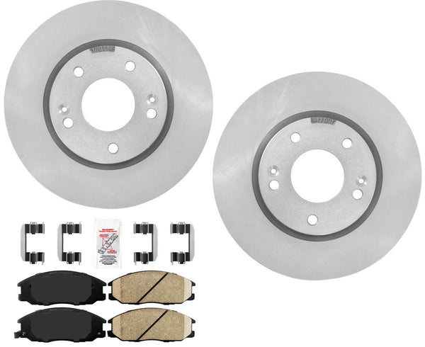 For 01-06 Santa Fe 2.4 Front Wheel D Improved Performance Disc Brake Rotors Pad