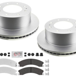 Premium Fleet Rear Galvanized Brake Pads & Coated Rotors FOR GMC 2500HD 15-19