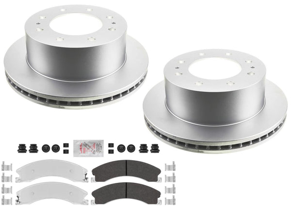 Premium Fleet Rear Galvanized Brake Pads & Coated Rotors FOR GMC 2500HD 15-19