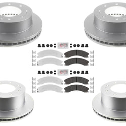 Ultra Fleet Front Rear Galvanized Brake Pads Coated Rotors FOR GMC 15-19 2500HD