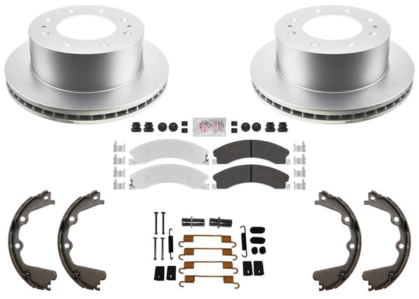 Premium Fleet Rear Galvanized Brake Pads & Coated Rotors FOR GMC 2500HD 15-19