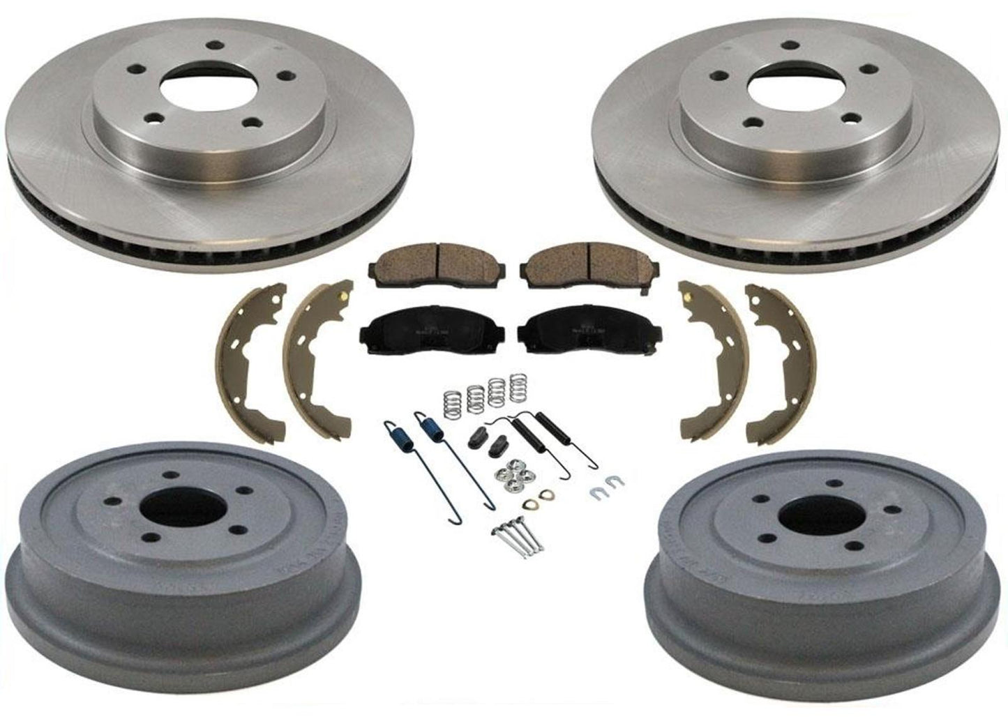 Se adapta a Equinox Torrent 05-06, Vue 02-07, tambores y zapatas de freno trasero de disco delantero, kit de 7 piezas