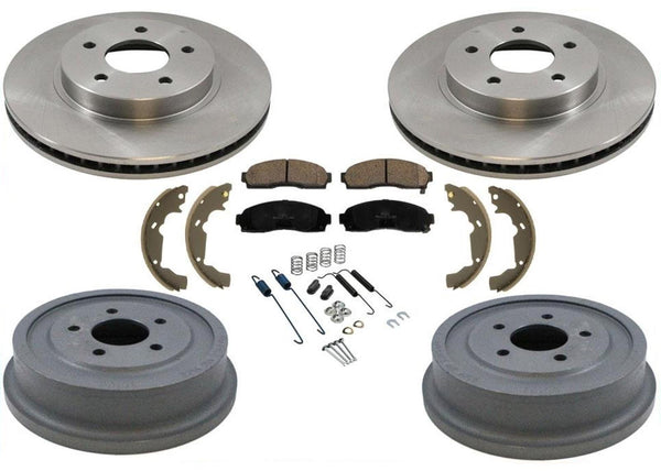 Fits 05-06 Equinox Torrent 02-07 Vue Front Disc Rear Brake Drums & Shoes 7Pc Kit