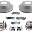 Front Hub Bearing U Joints Rotors & Pads For 06-08 Dodge Ram 2500 4 Wheel Drive