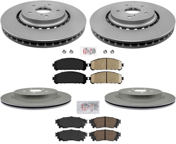 Ceramic Front & Rear Pads & Coated Rotors FOR 16-2021 LEXUS RX350 RX350L RX450HL