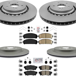 Front + Rear Brake Pads & Coated Rotors FOR 2016-21 LEXUS RX350 RX350L RX450HL