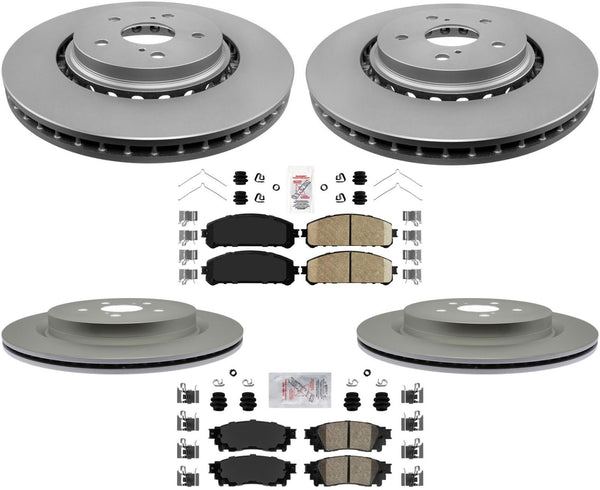 Front + Rear Brake Pads & Coated Rotors FOR 2016-21 LEXUS RX350 RX350L RX450HL