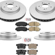 Ceramic Front & Rear Pads & Coated Rotors FOR 2010-2015 ACCORD CROSSTOUR