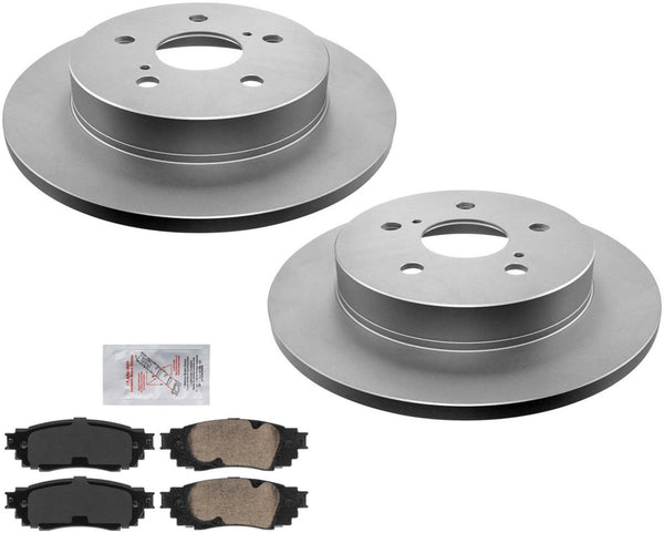 Rear Ceramic Pads & Coated Rotors FOR 2018-2021 RAV4 C-HR VENZA ES300H ES350