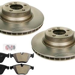 Front Carbon Performance Disc Brake Rotors & Brake Pads for BMW 745i 2002-2005