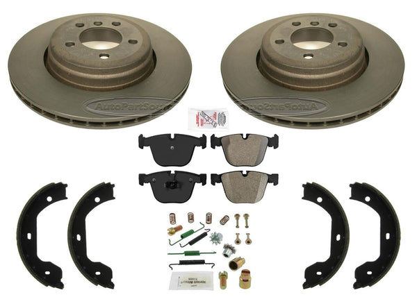 Rear Carbon Performance Disc Brake Rotors & Brake Pads for BMW 745i 2002-2005