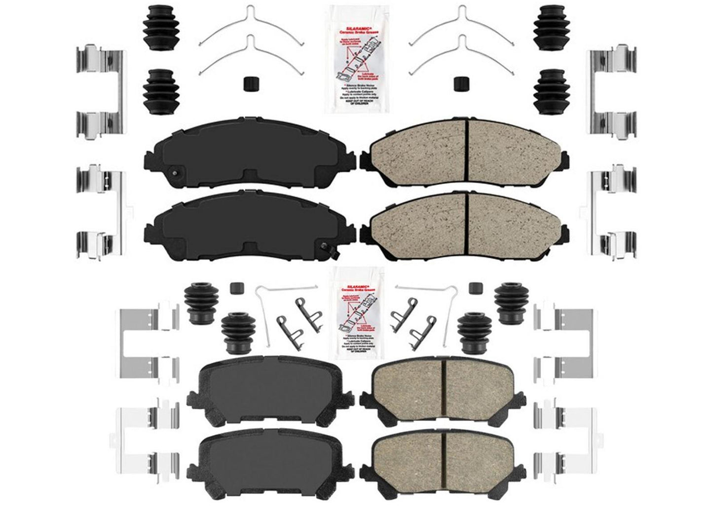 AmeriBrake PTC Pastillas de freno de disco de cerámica Hardware para Acura MDX 2014-2016