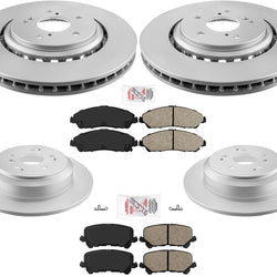 Improved Performance Disc Brake Rotors Disc Brake Pads For 2014-2016 Acura MDX