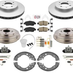 For 2009 2014 Honda Fit Disc Brake Rotors Pads Drum Brake Shoes Springs 1.5 Gas